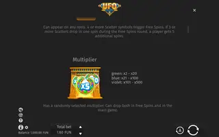 UFO Pyramids – Paytable