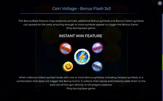 Coin Voltage – Bonus Flash 3×3 – Game rules