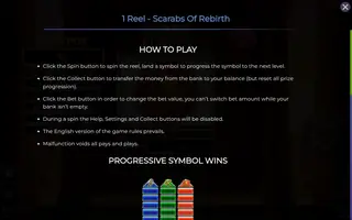 1 Reel – Scarabs Of Rebirth – Game rules