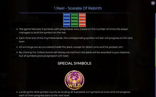 1 Reel – Scarabs Of Rebirth – Game rules