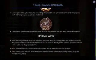 1 Reel – Scarabs Of Rebirth – Game rules