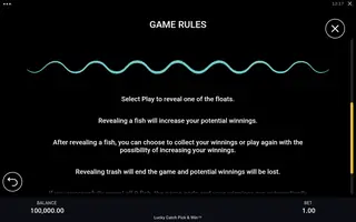 Lucky Catch Pick&Win – Game rules