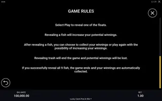 Lucky Catch Pick&Win – Game rules