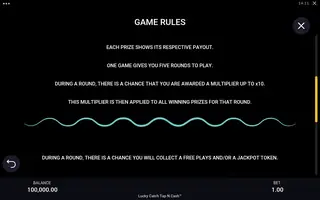 Lucky Catch Tap N Cash – Game rules