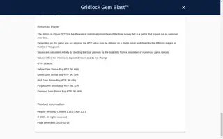 Gridlock Gem Blast – Paytable