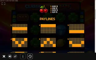 Classic Fruit Bars – Paytable