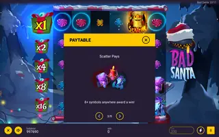 Bad Santa – Paytable