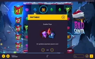 Bad Santa – Paytable