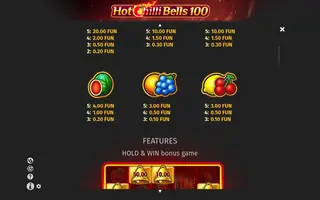 Hot Chilli Bells 100 – Game rules