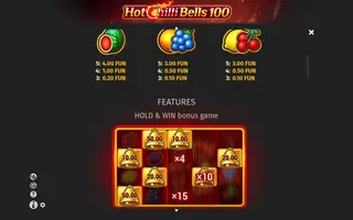 Hot Chilli Bells 100 – Game rules