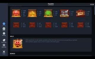 Bandit Bonanza – Paytable