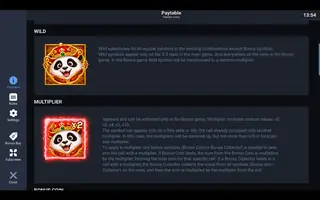 Panda’s Coins – Paytable