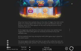 Golden Paw Hold & Win – Game rules