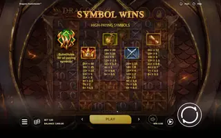 Dragons Clusterbuster – Paytable