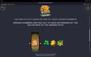 9 Pots of Gold Land & Win – Game rules