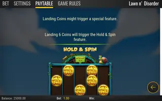 Lawn n’ Disorder – Paytable