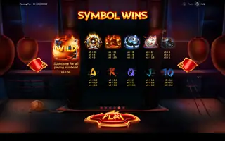 Flaming Fox – Paytable