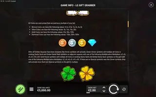 Le Gift Grabber – Paytable