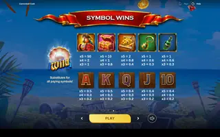 Cannonball Cash – Paytable