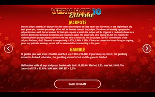 Very Hot 10 Extreme – Game rules