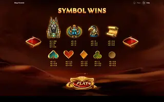 Mega Pyramid – Paytable