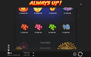 Always Up! – Paytable