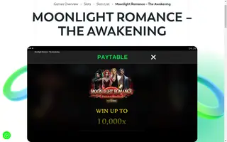 Moonlight Romance – The Awakening – Paytable