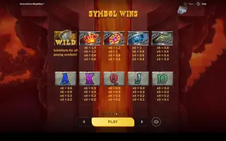 Gems Inferno Megaways – Paytable