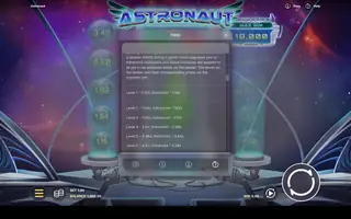 Astronaut – Paytable