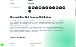 Diamond Diva Oink Bonanza – Game rules
