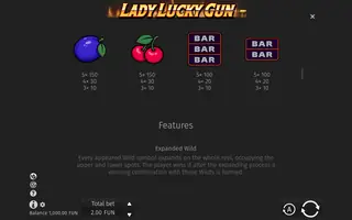 Lady Lucky Gun – Paytable