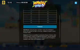 Penalty Duel – Paytable