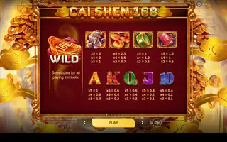 Cai Shen 168 – Paytable