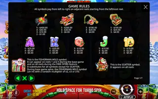 Big Bass Christmas Blast 1000 – Paytable