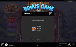 Treasure of Vikings: Hold & Win – Paytable