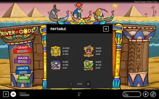River of Gods: 3 Pots – Paytable