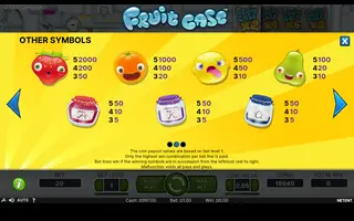 Fruit Case – Paytable