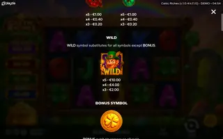 Celtic Riches – Paytable