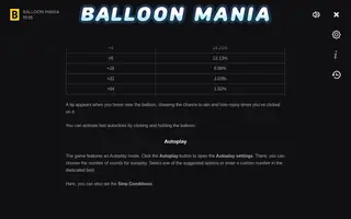 Balloon Mania – Game rules