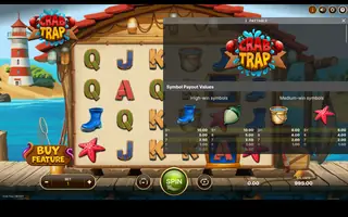 Crab Trap – Paytable