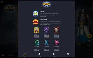Khonsu Merge Up – Paytable