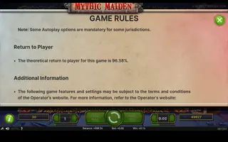 Mythic Maiden – Game rules