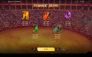 Bulls Run Wild – Paytable