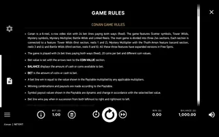 Conan – Game rules