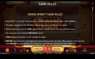 Grand Spinn – Game rules