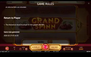 Grand Spinn – Game rules