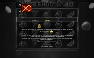 Joker’s Hot 40 – Game rules