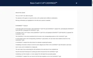 Bass Cash X UP CASHINGO – Game rules