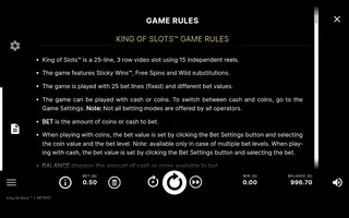 King of Slots – Game rules