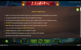 Lights – Game rules